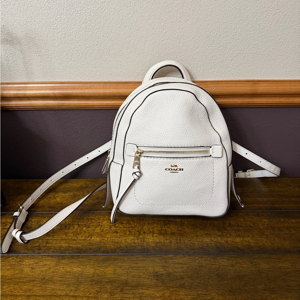 ✨ Coach Andi Mini Backpack Purse – Chalk Pebble Leather ✨ - Picture 2 of 11